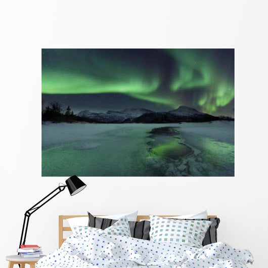 Reflected Aurora over Frozen Wall Decal Design 1