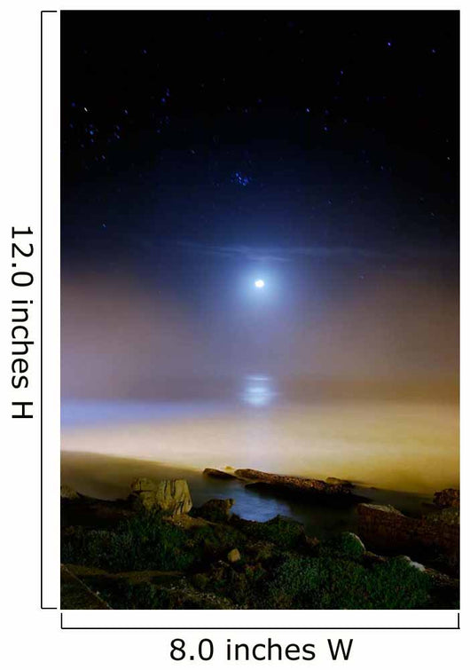 Moonset over Sea with Wall Decal