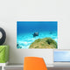 Pufferfish Swimming Star Coral Wall Decal