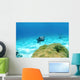 Pufferfish Swimming Star Coral Wall Decal