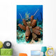 Brown Tube Sponge Cluster Wall Decal