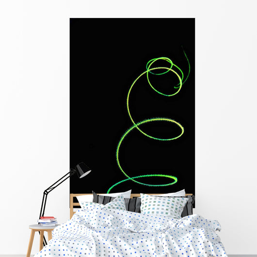 Spiral Coral Whip Black Wall Decal