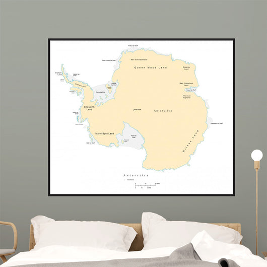 Political Map of Antarctica Wall Mural