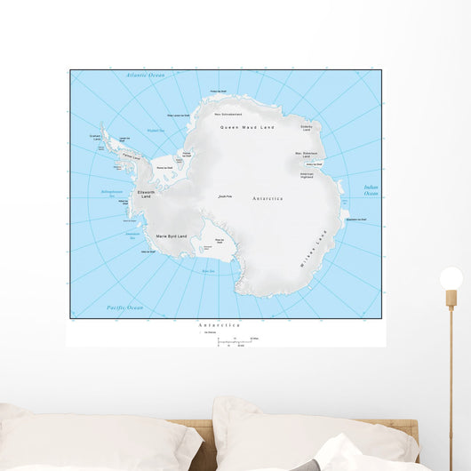 Map of Antarctica Wall Mural