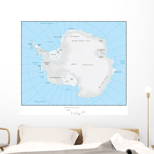Map of Antarctica Wall Mural