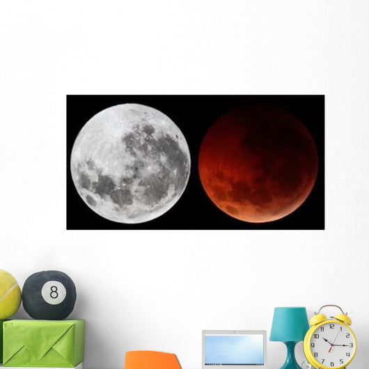 Composite Showing Moon before Wall Decal