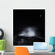Crescent Moon and Waves Wall Decal