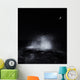 Crescent Moon and Waves Wall Decal