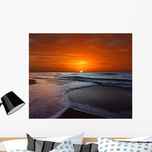 Two Crossing Waves Sunrise Wall Decal