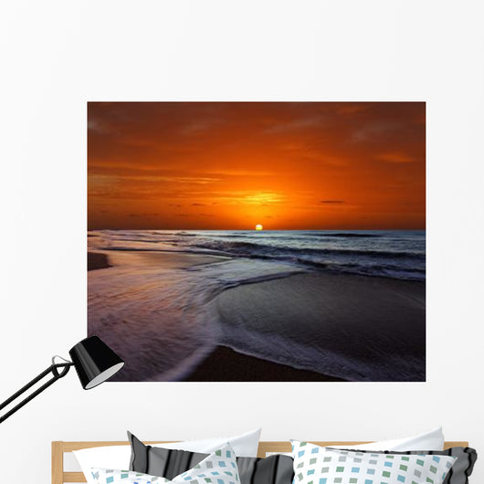Two Crossing Waves Sunrise Wall Decal