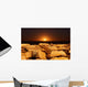 Moon Rising behind Rocks Wall Decal