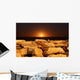Moon Rising behind Rocks Wall Decal