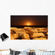 Moon Rising behind Rocks Wall Decal