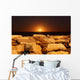 Moon Rising behind Rocks Wall Decal