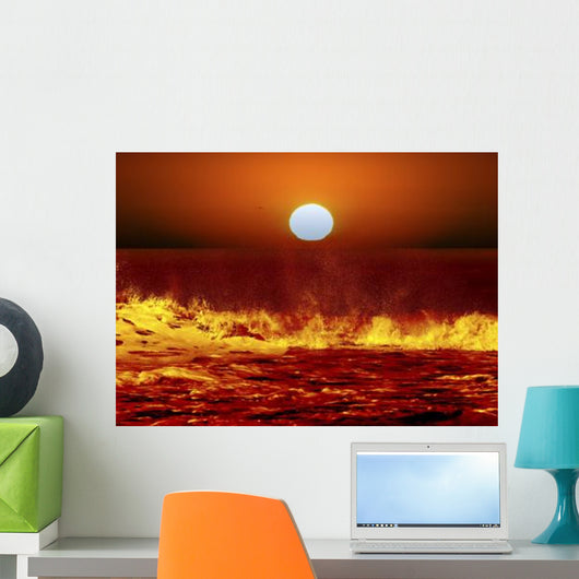 Sun and Ocean Waves Wall Decal
