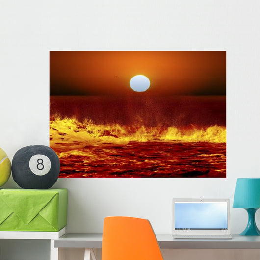 Sun and Ocean Waves Wall Decal