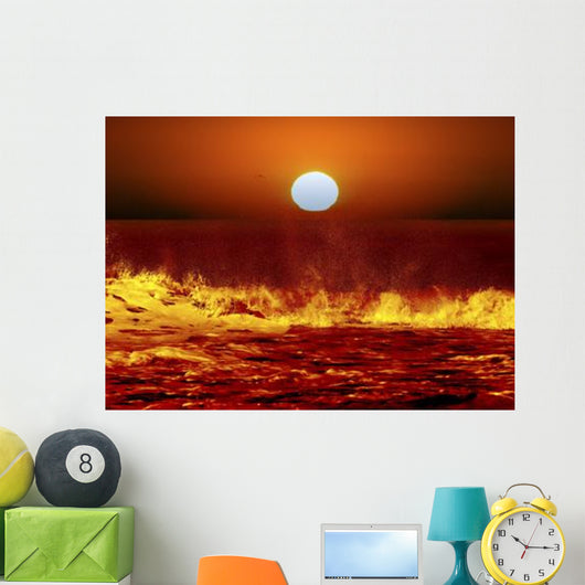 Sun and Ocean Waves Wall Decal