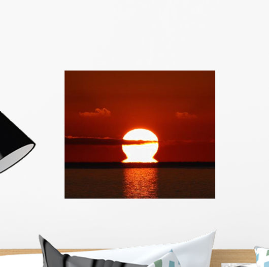 Omega-shaped Sunrise above Water Wall Decal