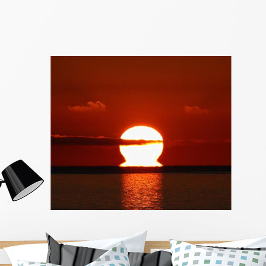 Omega-shaped Sunrise above Water Wall Decal