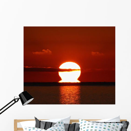 Omega-shaped Sunrise above Water Wall Decal