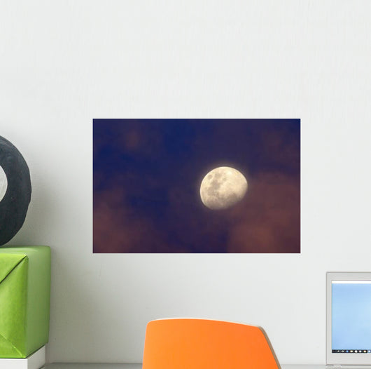 Moon between Colorful Clouds Wall Decal