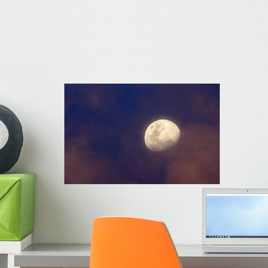 Moon between Colorful Clouds Wall Decal