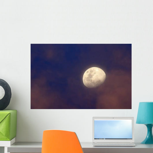 Moon between Colorful Clouds Wall Decal