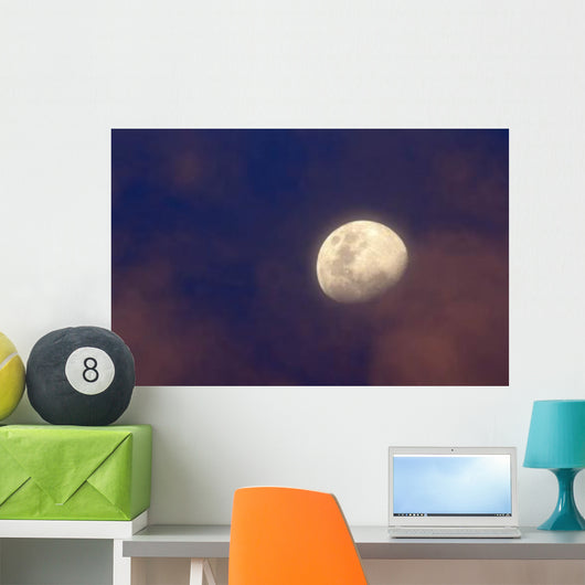 Moon between Colorful Clouds Wall Decal