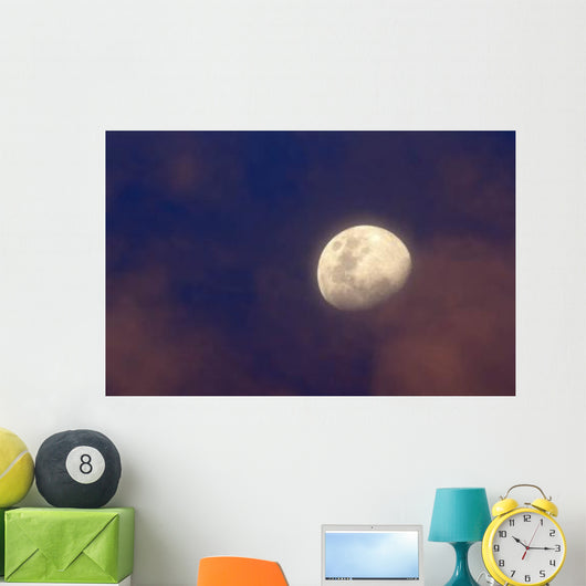 Moon between Colorful Clouds Wall Decal