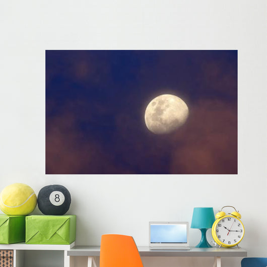 Moon between Colorful Clouds Wall Decal