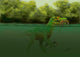 Baryonyx Escapes Swimming from Wall Decal