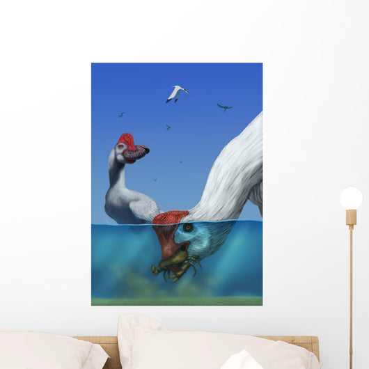 Two Citipati's Hunting Crabs Wall Decal