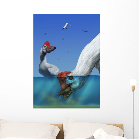 Two Citipati's Hunting Crabs Wall Decal