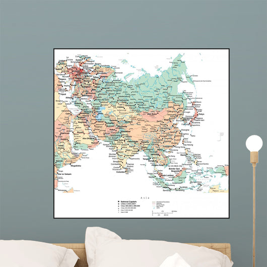 Map of Asia Wall Mural