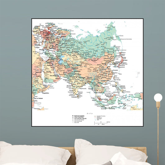 Map of Asia Wall Mural