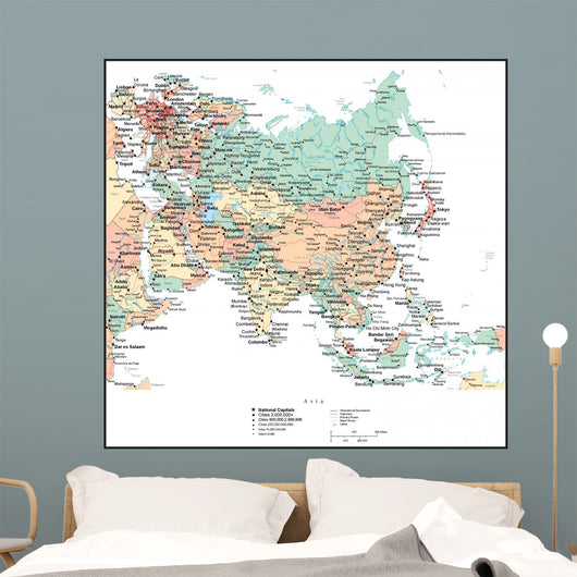 Map of Asia Wall Mural