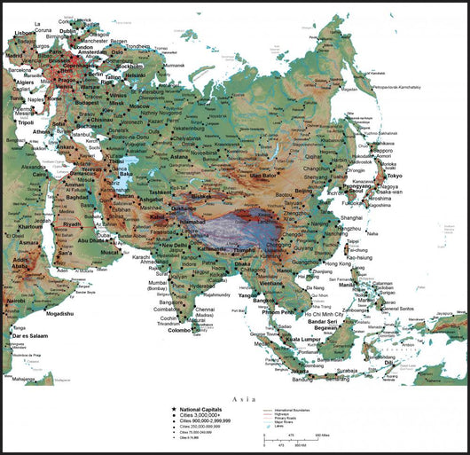 Map of Asia Wall Mural