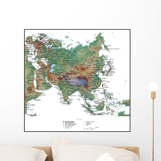 Map of Asia Wall Mural