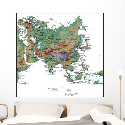 Map of Asia Wall Mural