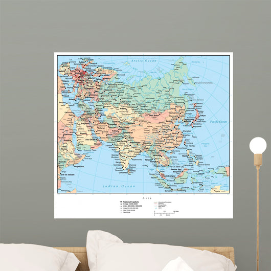 Map of Asia Wall Mural