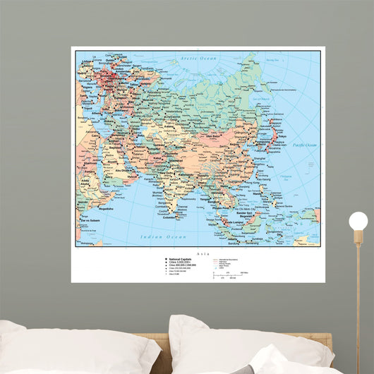 Map of Asia Wall Mural