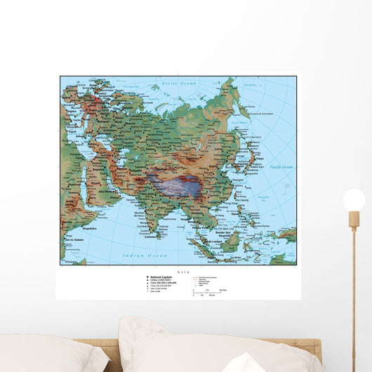 Map of Asia Wall Mural