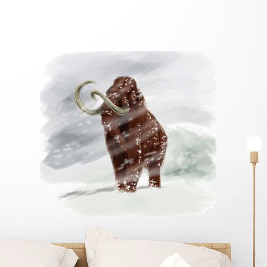 Mammuthus Primigenius Walking through Wall Decal