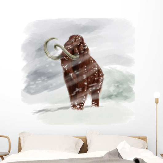Mammuthus Primigenius Walking through Wall Decal