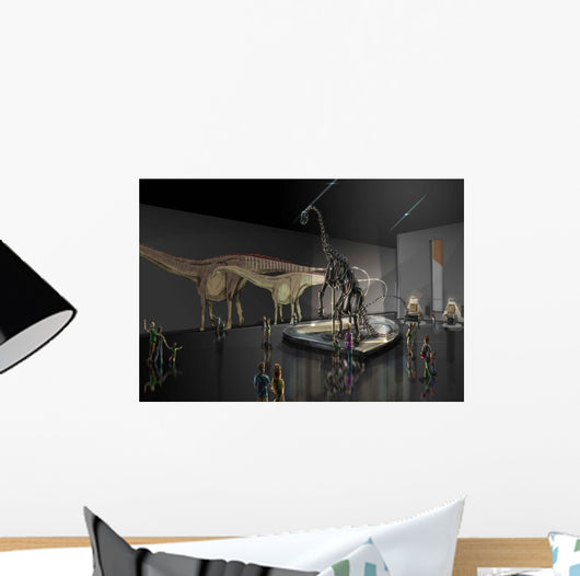 Exhibition Space Featuring Diplodocus Wall Decal Design 1