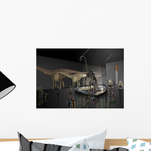 Exhibition Space Featuring Diplodocus Wall Decal Design 1