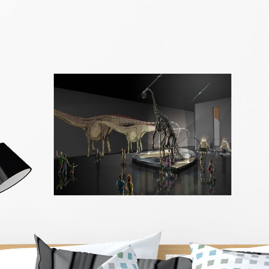 Exhibition Space Featuring Diplodocus Wall Decal Design 1