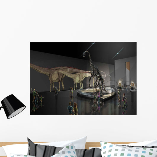Exhibition Space Featuring Diplodocus Wall Decal Design 1