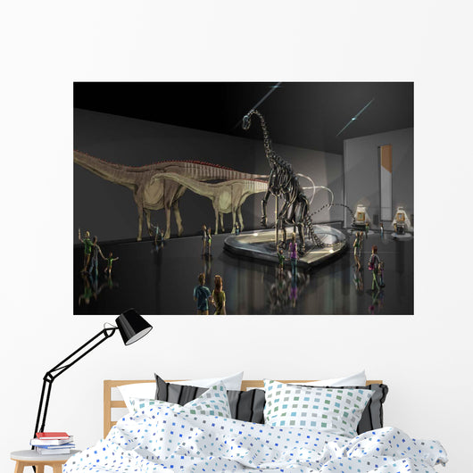 Exhibition Space Featuring Diplodocus Wall Decal Design 1