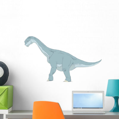 Camarasaurus Pencil Drawing with Wall Decal shown on a wall